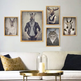 Wallity Set de 5 Cuadros Decorativos Enmarcados Multicolor SET_092